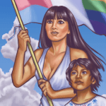 La ilustradora Gato que Pinta retrata a Agnes Torres como emblema de la Marcha del Orgullo en Puebla